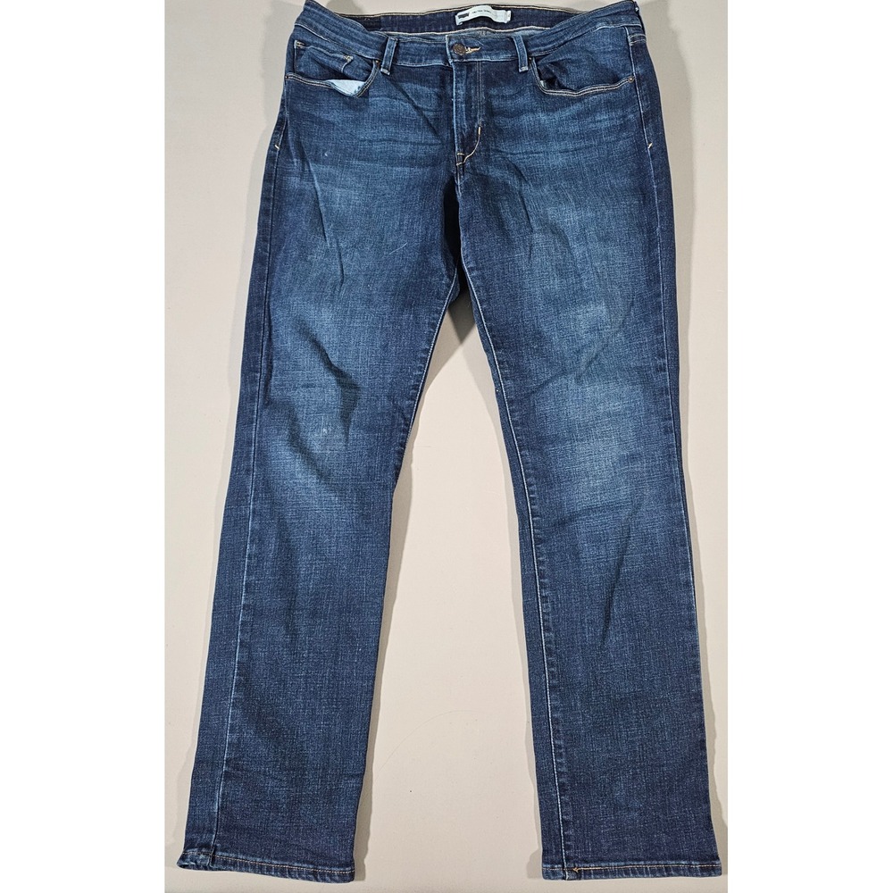 Levi's Mid Rise Skinny Jeans Womens 14M W32 L32 Dark Wash Blue Denim